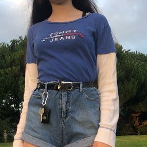 tommy hilfiger long sleeve blue shirt